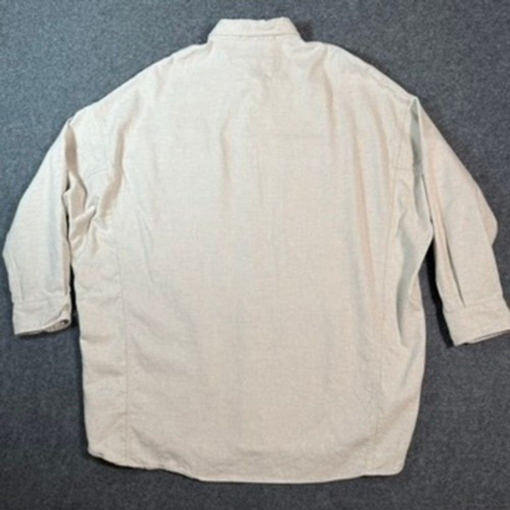 Frank & Eileen Mclochlin Cotton Shirt Beige Oversized Button Down Women XS S - Picture 3 of 11